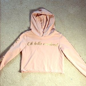 Oh hello weekend cropped top for kids pink nude